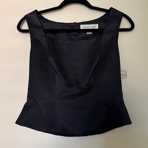 Anne Klein Dark Navy Peplum Blouse